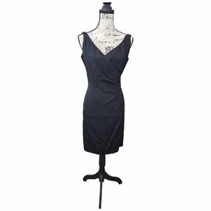 Vintage Ann Taylor Little Black Dress V-Neck Side Wrap sz 4